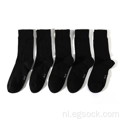Eco-vriendelijke blanco zachte bamboe zwarte crew sokken